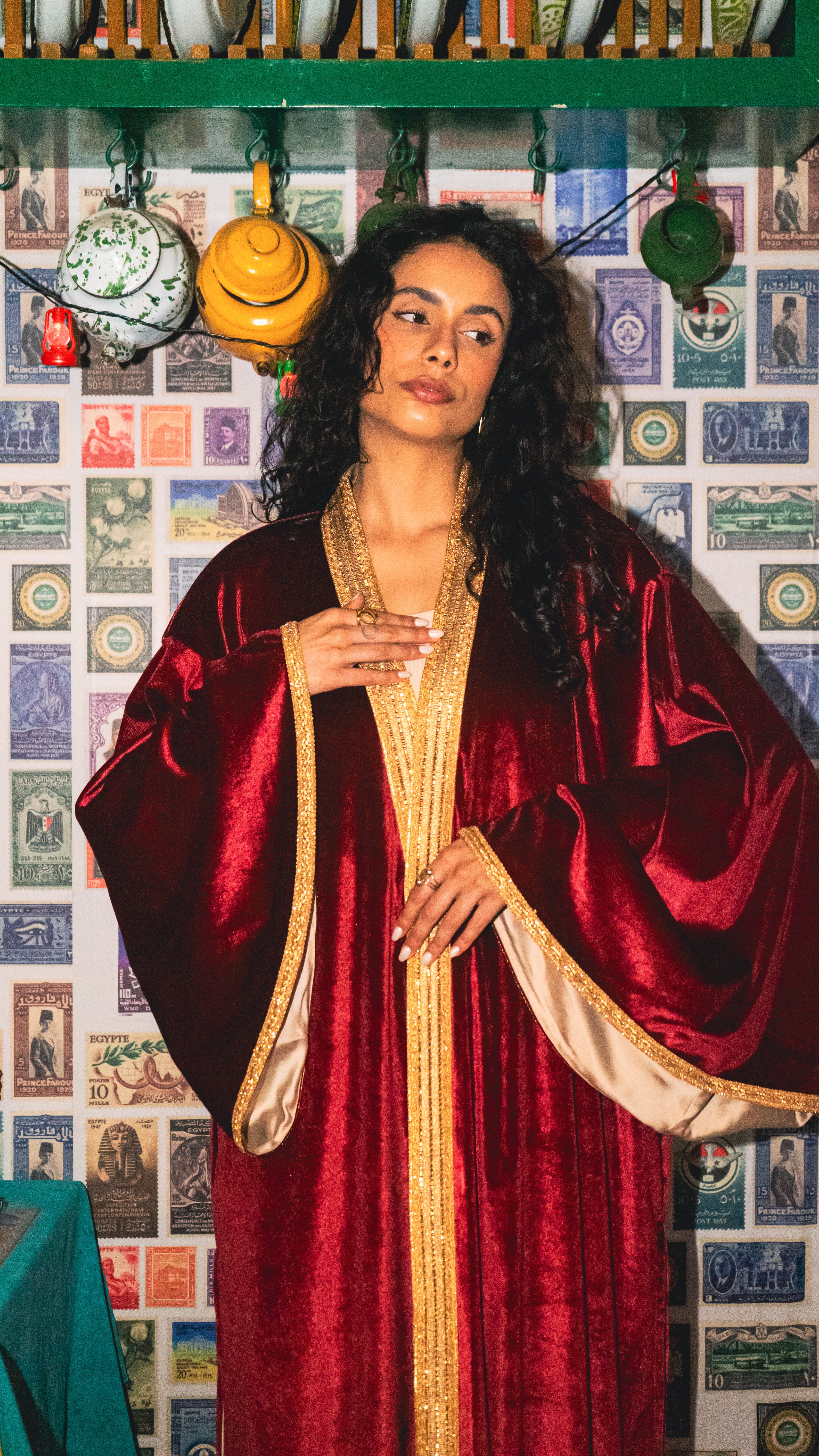 The Royale Bordeaux Kaftan