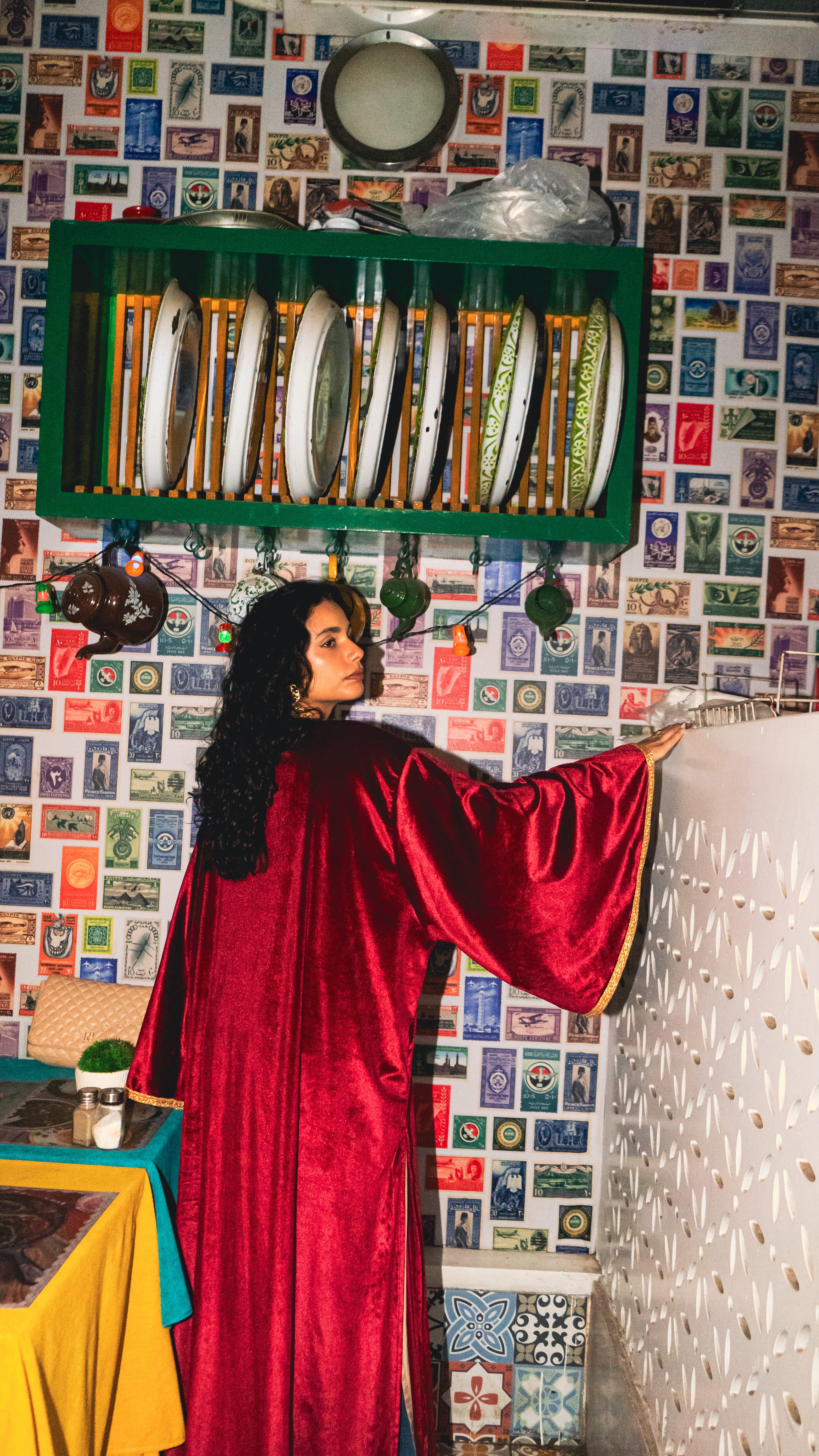 The Royale Bordeaux Kaftan